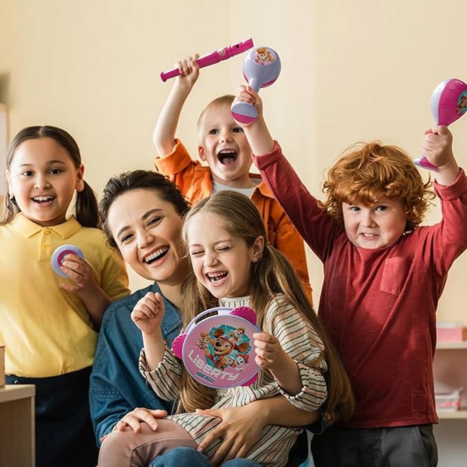 Lollipop Little Tikes Musical Instruments Set - Flute, Maracas, Harmonica, Tambourine for Toddlers, Educational Musical Toys Toys for Kids 24 Months+ (Paw Patrol Pink)