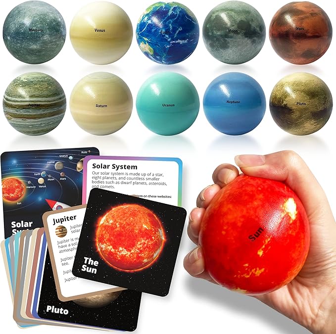 Planets for Kids Solar System Toys 3-5, Solar System for Kids, Space Toys for Kid 5-7, Science Toy Model, Space Balls, Astronaut Toy