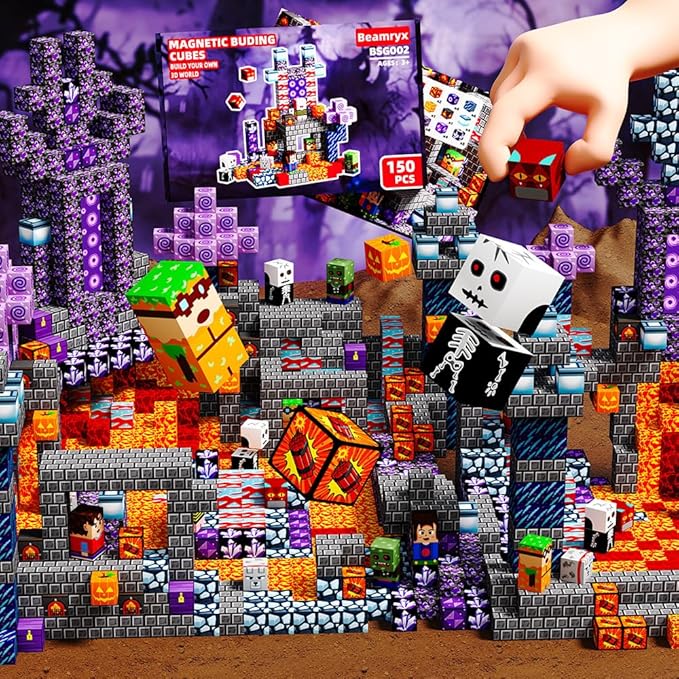 150Pcs Magnetic Building Blocks Set, Kids Sensory Toy for Toddlers STEM Learning, Construction Magnet Blocks Stacking Toy for Kids