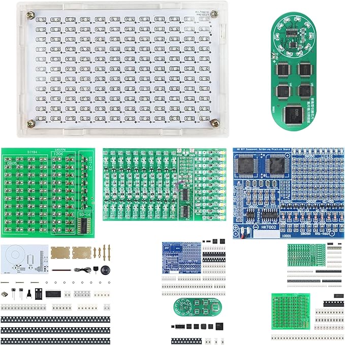 Soldering Practice Kit 5in1 DIY Music Spectrum Senior SMD Two-sided SMT Circular LED 0805 Small SMD Circuit Kit Learn Soldering Kit For Beginners