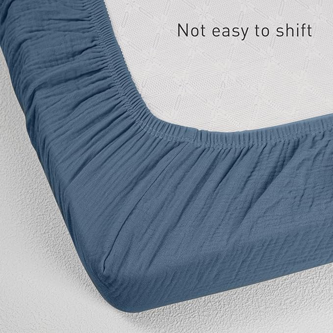 Muslin Mini Crib Sheets, 2 Pack for Baby Boy and Girl, Soft Breathable Stretchy Baby Pack N Play Mattress and Mini Cribs Sheet, Universal Fitted Portable/Mini Crib Mattresses (Bright Colors)