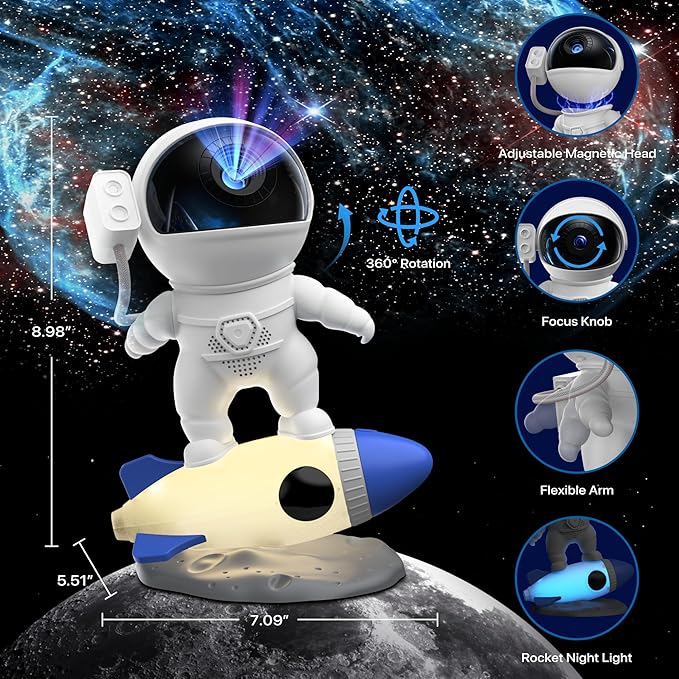 Galaxy Projector, 12 in 1 HD Planetarium Astronaut Galaxy Projector for Bedroom, Galaxy Star Night Light Projector for Kids Adults Gaming Room/Party/Home Décor