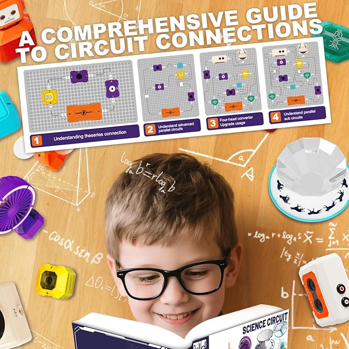 VATOS Science Circuit for Kids, 68PCS Electronics Exploration Kit with 450+ Projects, Rotational Imaging, Sound Recording & Playback, STEM Educational Toy for Boys Girls Ages 6+