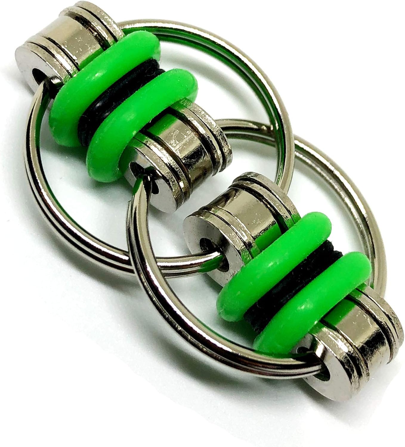 Fidget Toys Roller Chain - Stress Relief Perfect for ADHD, ADD, Anxiety in Classroom, Office, School, Work for Students, Teens, Adults Stocking Stuffers Gifts (3 Piece) (Green)