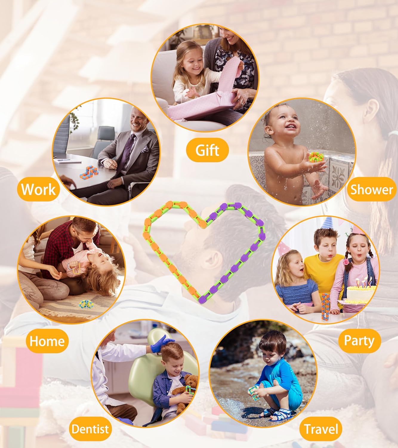 Ganowo 12 Pack Wacky Tracks - Snap Click Fidget Toys for Kids Adults