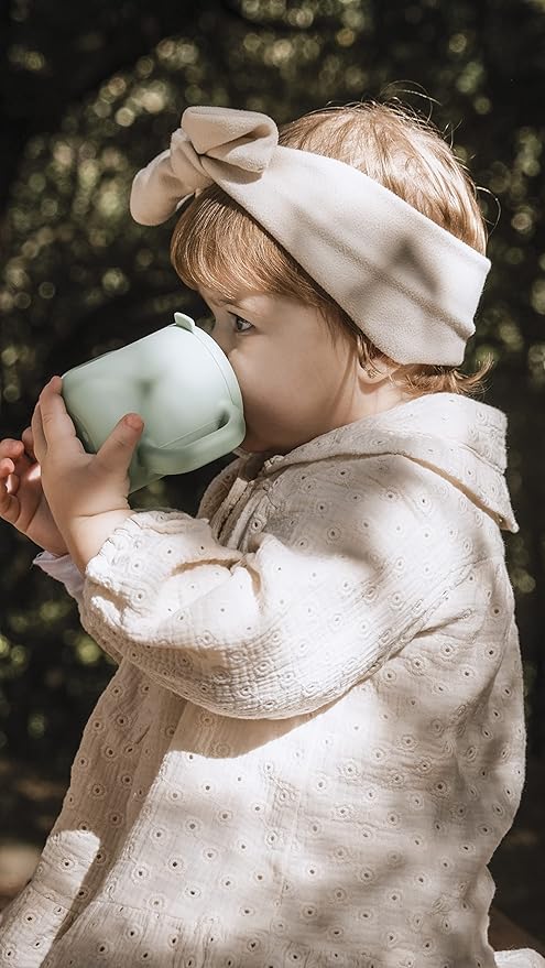 Beaba Silicone Sippy Cup, 5.5 oz, Silicone Material, Leakproof Lid, for Baby Toddler, Sage