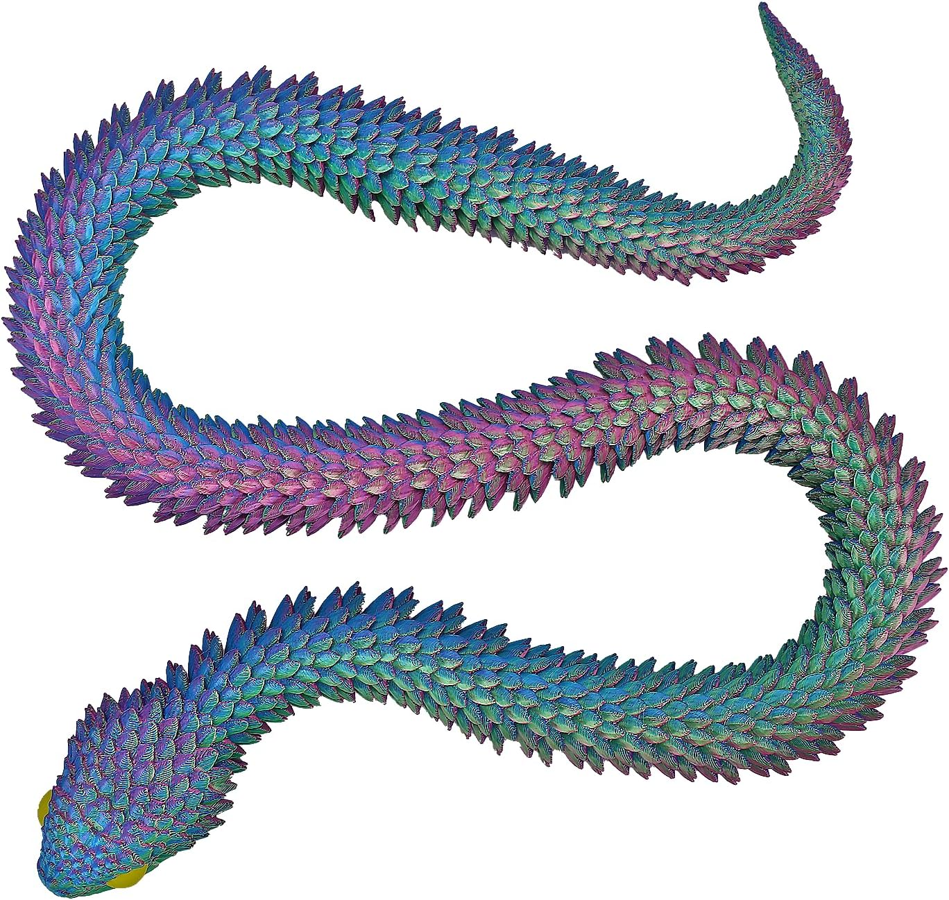 3D Printed Snake Animals Toys, 3D Printed Flexible Snake Fidget Toys Articulated Snake Home Office Decor Executive Desk Toys