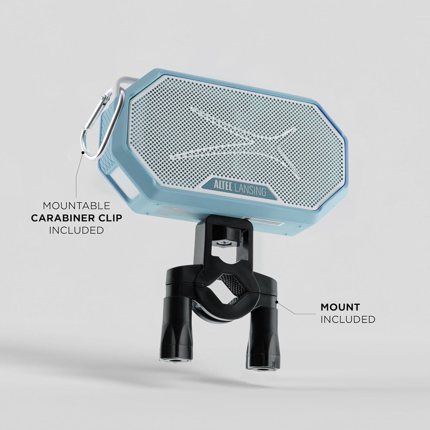 Altec Lansing Portable Bluetooth Speaker HYDRAMINI 2.0, IP67 Waterproof, Portable, 12h Playtime, Wireless Pairing, USB-C Quick Charge, Magnetic Bluetooth Speaker, Voice Assistant Integration