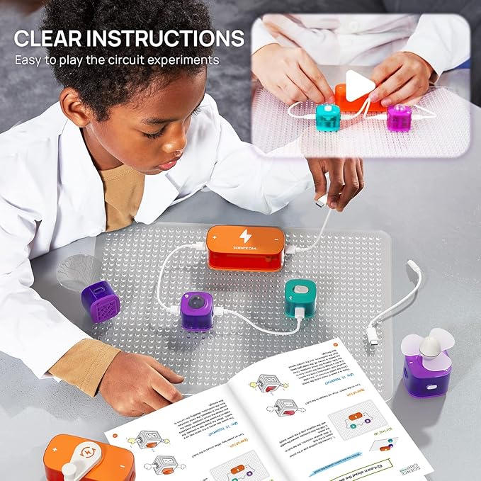 Science Can Circuits for Kids, Beginner Circuit Board Electronic Kit with 80 Experiments STEM Toys for Boys and Girls, Educational Toys Science Kits for Kids Age 8 9 10 Years Old