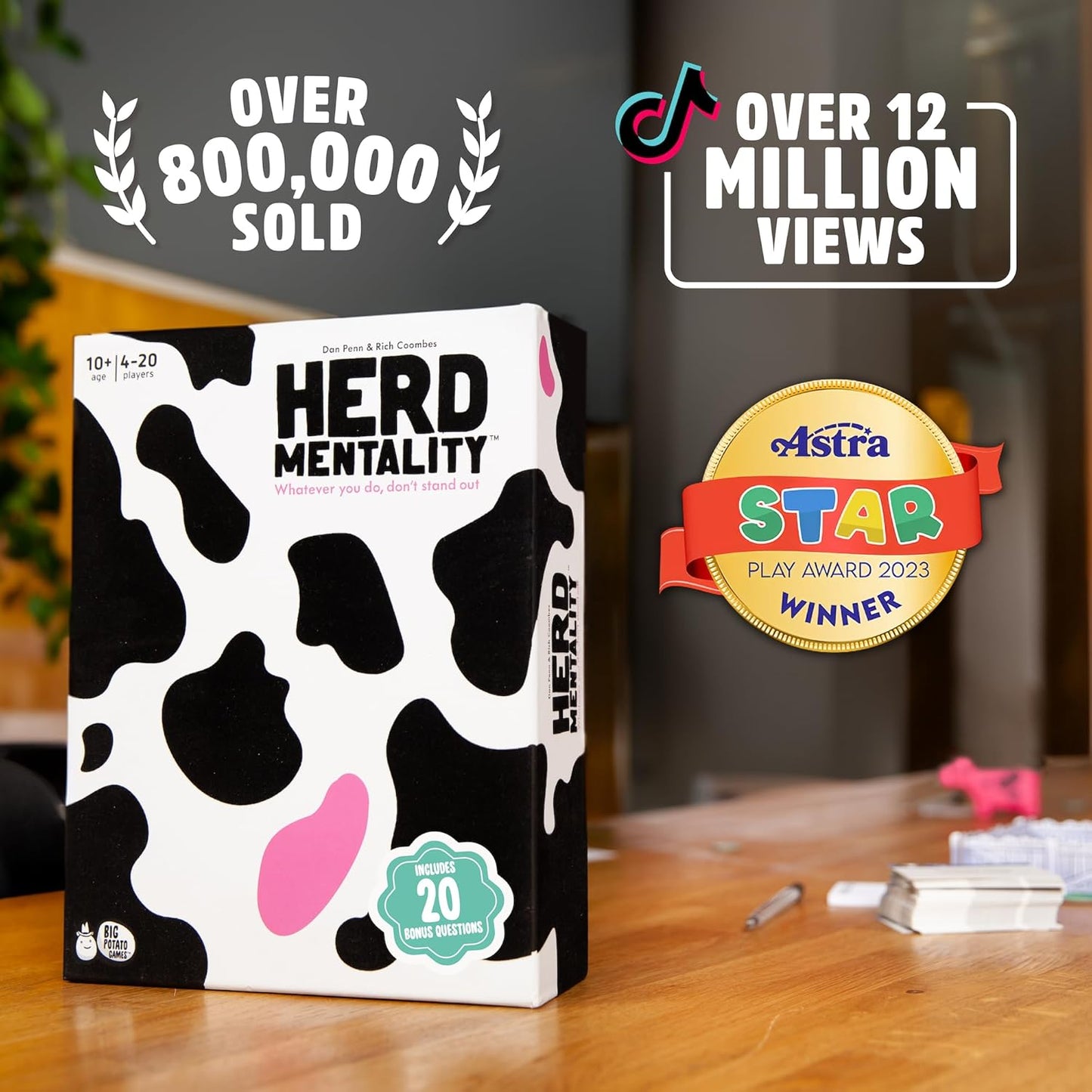 Big Potato Herd Mentality: Udderly Hilarious Board Game for Group Fun | Easy Setup & Play | The Perfect Party Game for 4-20 Players | Includes 20 Extra Exclusive Question Cards