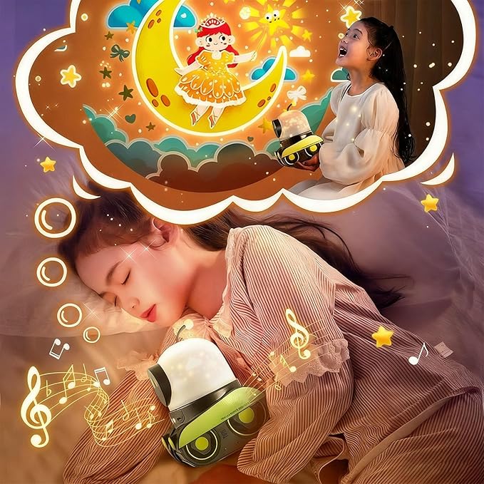 Story Projector for Kids, Nightlight Projectors, Six Rotatable Films with Different Themes, Eight Soft Music Players Suitable for Sleep and Relaxation, Three Color Modes + Mixed Color Mode
