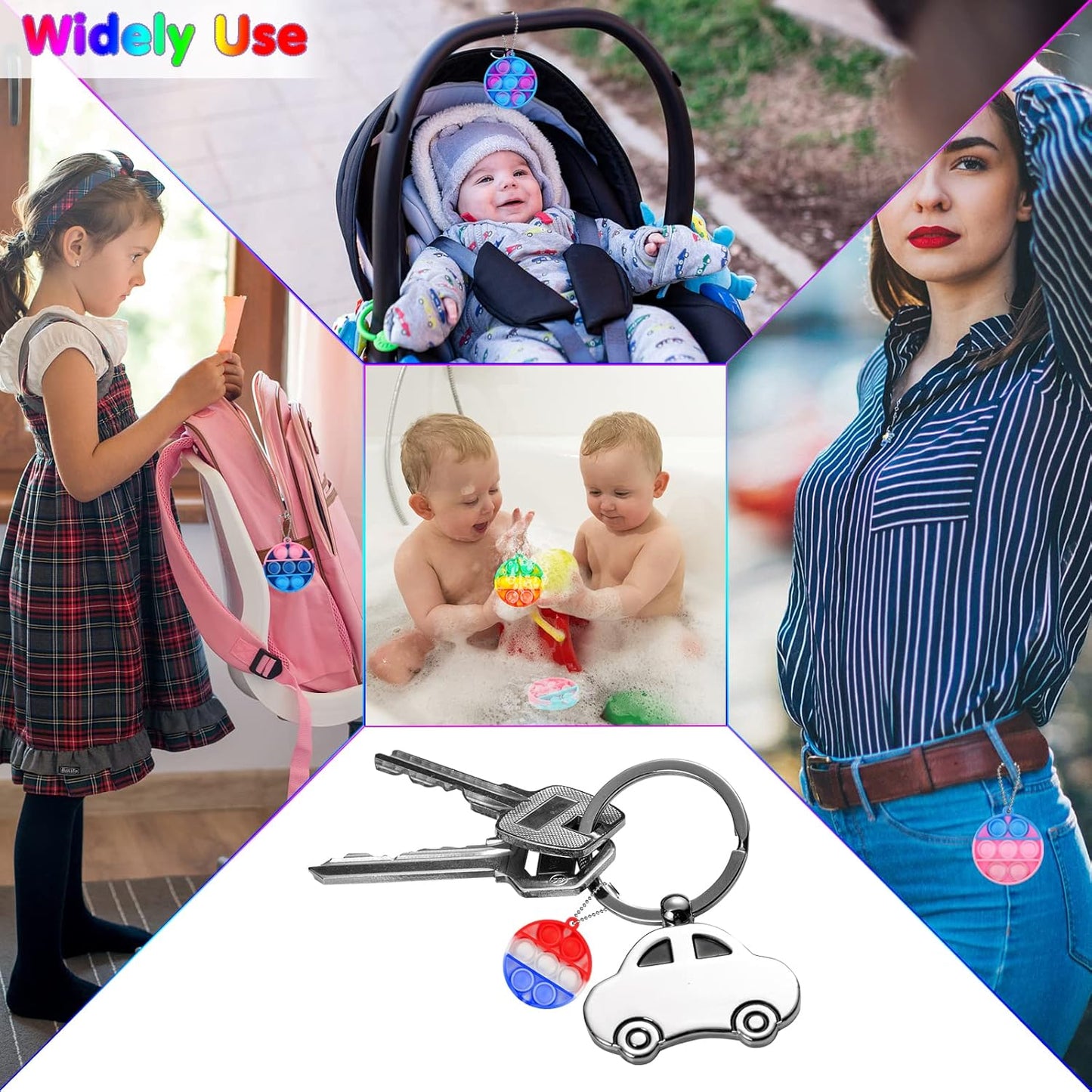 Pop Fidget Toys Bulk Its Party Favors for Kids 4-8 8-12 30 Pack Mini Pop Keychain It Fidgets for Kids Toys Classroom Prizes Easter Basket Stuffers for Toddler Sensory Toys Birthday Goodie Bag Stuffers