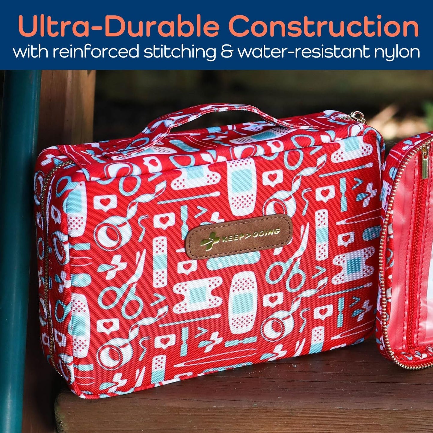 KeepGoing Large Home First Aid Kit for Kids – 270 Pc. for Car, Home, Dorm, & Boat with Latex-Free Bandages – 10 x 7 x 3.5 in. Travel First Aid Kit (The Classic)