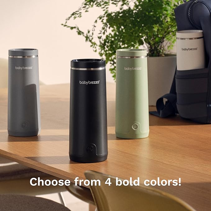 Baby Brezza Portable Warmer – 67% Faster Baby Bottle Warming - Travel Breastmilk and Formula Warmer - Safe, Even Heating - Up to 9oz - No Adapters, Black