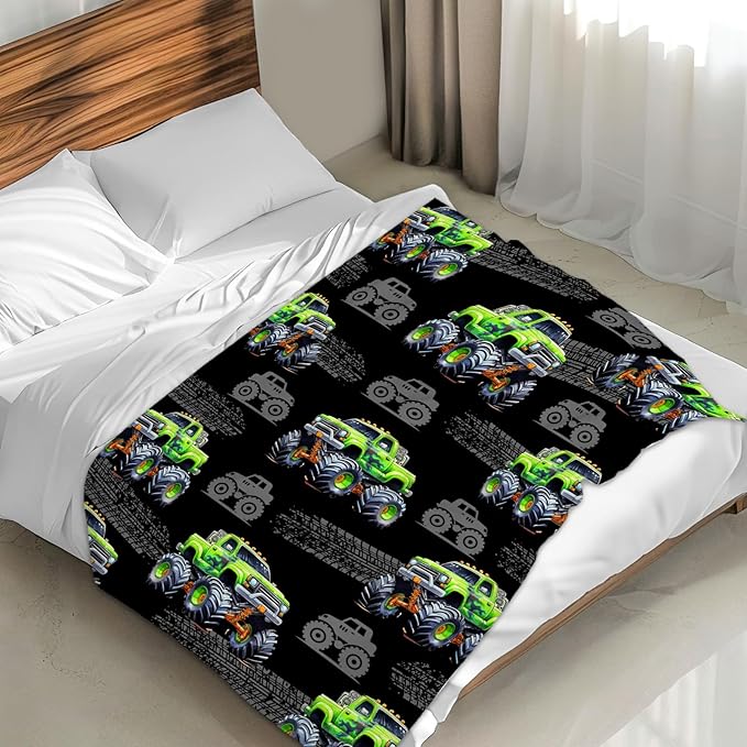 Truck Blanket for Boys Kids Adults Throw Gift - 60x80 Inches Lightweight Cozy Throw Decor Blankets for Sofa Couch Bed Office