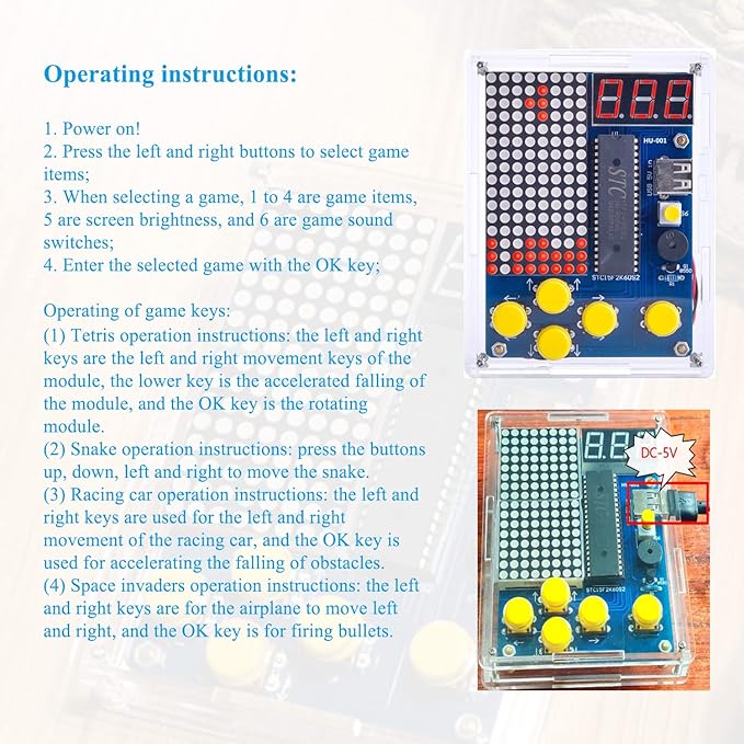 Soldering Practice Kits DIY Soldering Project Game Kit with 5 Retro Classic Games Soldering Electronic Kit for STEM Soldering Practice ISolderStore