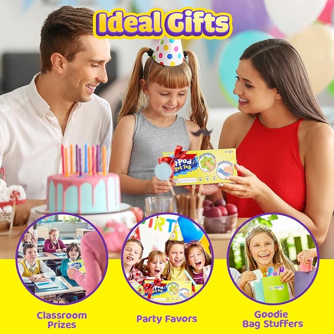 LESONG Fidget Sensory Toys for Kids: 6 Pack Colorful Finger Spinner Toys - Stress Relief ADHD Tools for Kids with Autism - Quiet Desk Fidgets for Anxiety Classroom - Gifts Christmas Stocking Stuffers