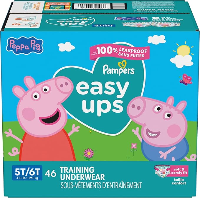 Pampers Training Pants - Easy Ups Girls & Boys - Size 5T-6T, 46 Count, My Little Pony Potty Underwear (Packaging May Vary)