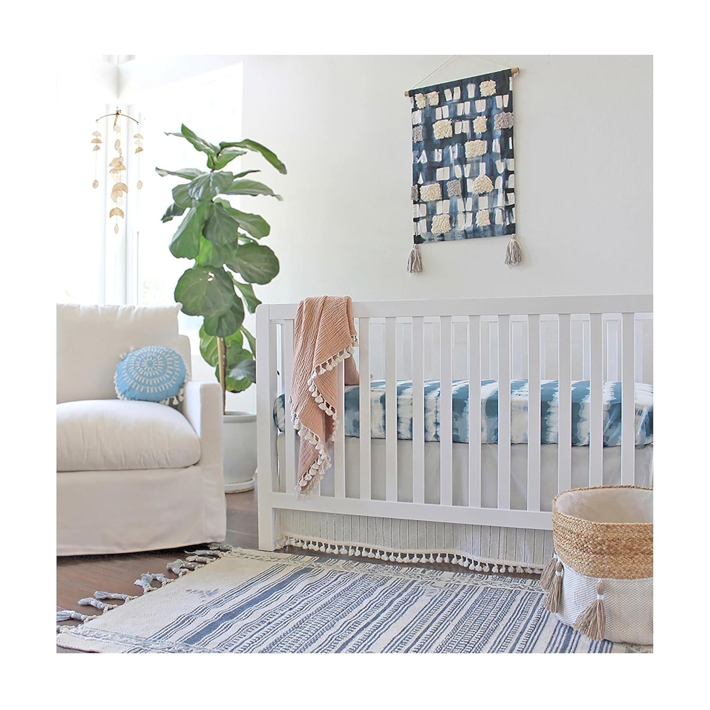 Crane Baby Brass-Finished Lunar Ceiling Hanging for Nursery, Lunar Nursery Decor for Boys and Girls, Ceiling Hanging for Kids Room, 6 X 6 X 36