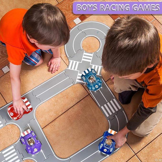 1-3 Years Old Friction Power Car Toys, Push and Go Pull Back Trucks Suitable for Toddlers 1 2 3 Year Old Kids Toys for Boys and Girls Birthday Party (Purple)