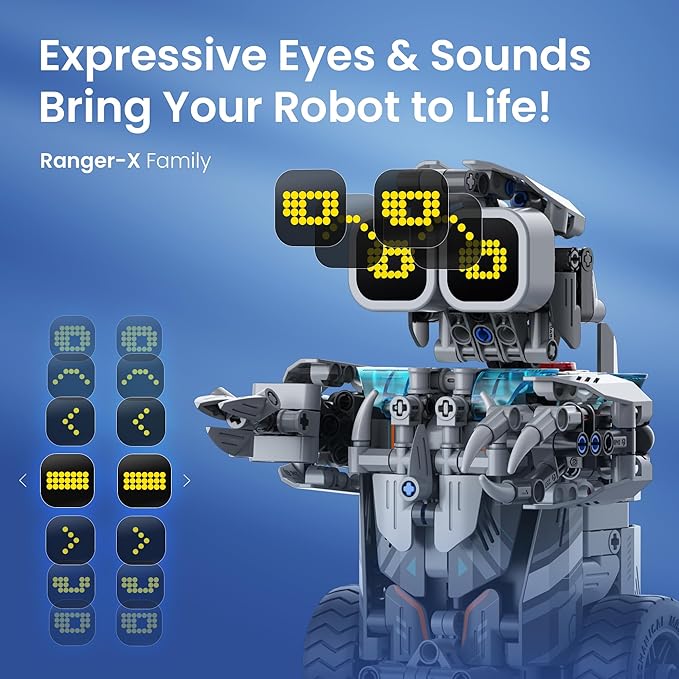 Sillbird Building Robot Dinosaur Kit with Remote Control Christmas Stem Gifts for Boys Age 8-12, Build Coding Robotic Toys for Kids Birthday, 5 in 1 Buildable Set with 646 Pieces