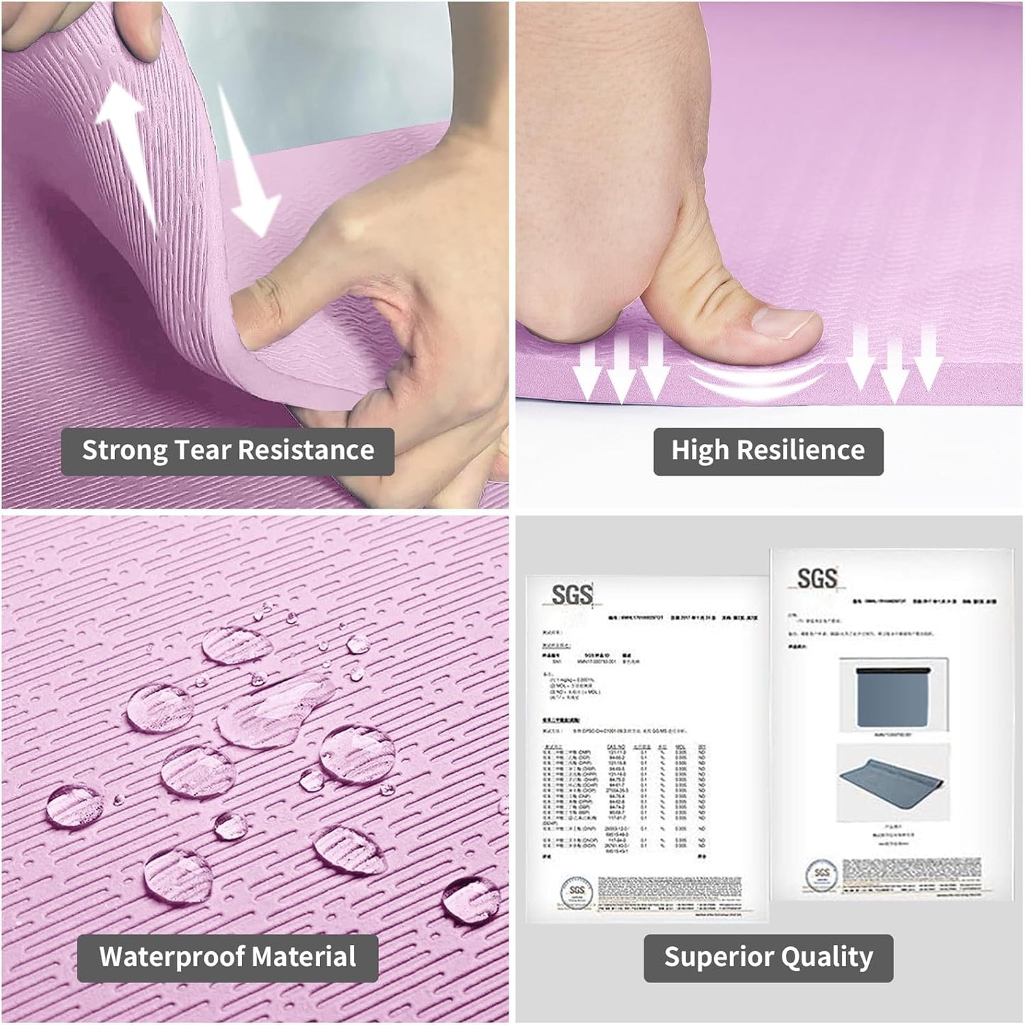 Hatha Yoga Extra Long TPE Yoga Mat 79" x 40” x 1/2" Thick Non-slip Exercise Mat for Home Gym Use, Yoga, Pilates, Fitness & Workouts