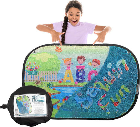 Reversible Sequins Wall Sensory Fun Toy Learning Discovery Version, Jumbo Size 40 x 27 Inches