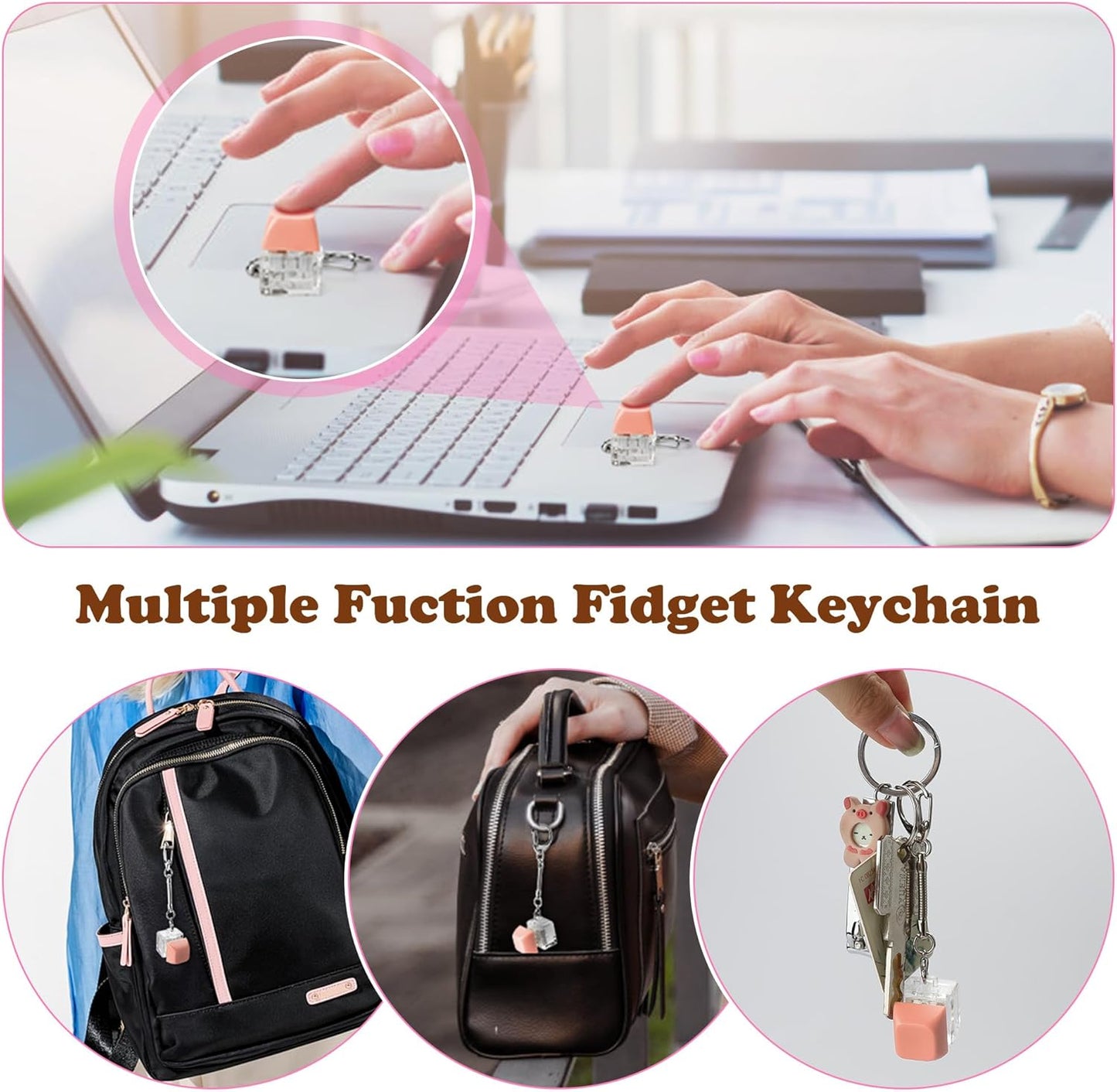 Fidget Toys for Kids, Sensory Toys Adults, Fidget Toys for Adults Kids 8-12, Small Prizes for Kids for Rewards, ADHD Fidget Toys (Pink)