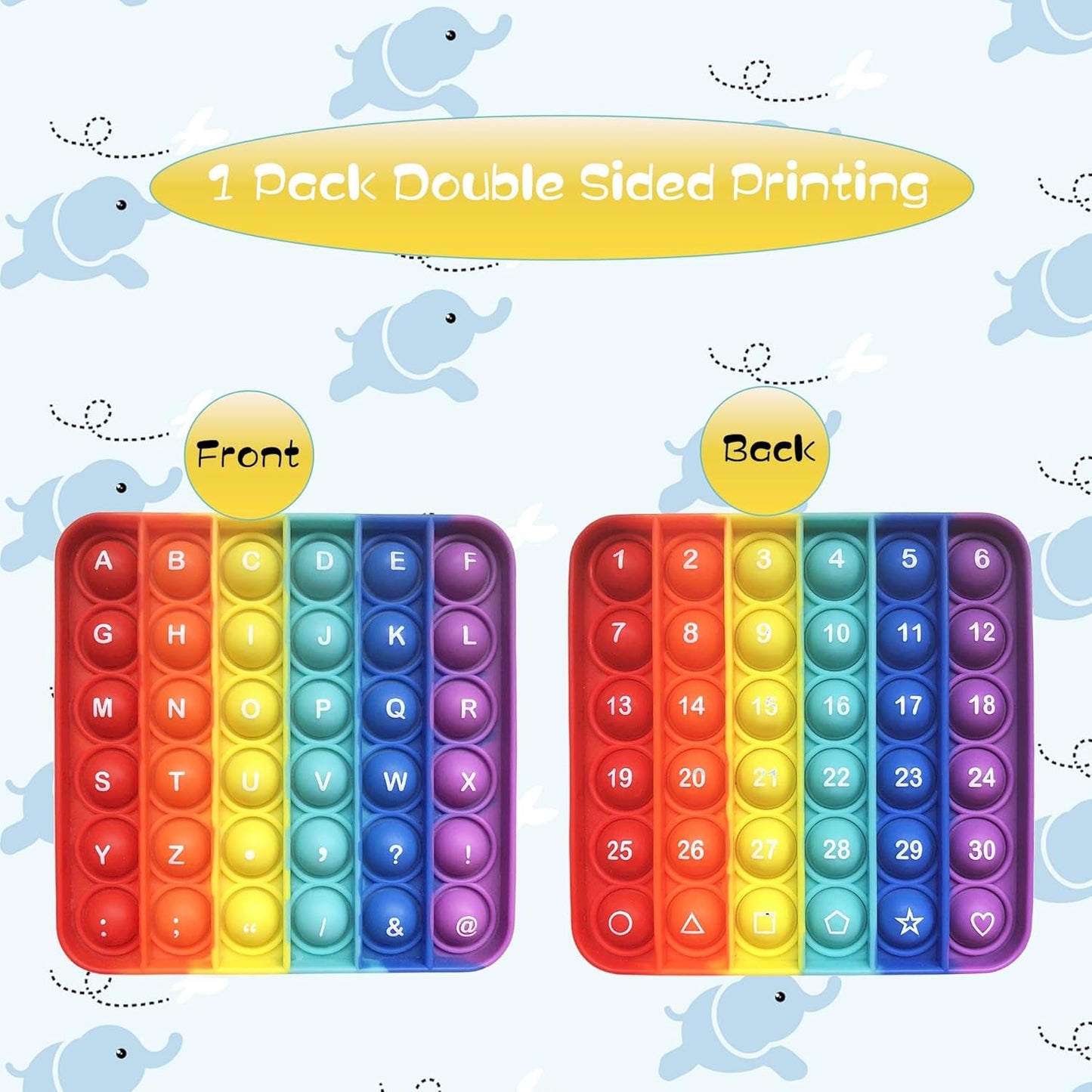 Alphabet Number Fidgety Popper (1 Pcs), ABC Learning & Educational Letter Popper Game, Stress Relief Autism Sensory Toys, Preschool Kindergarten Classroom Must Haves, Homeschooling Supplies