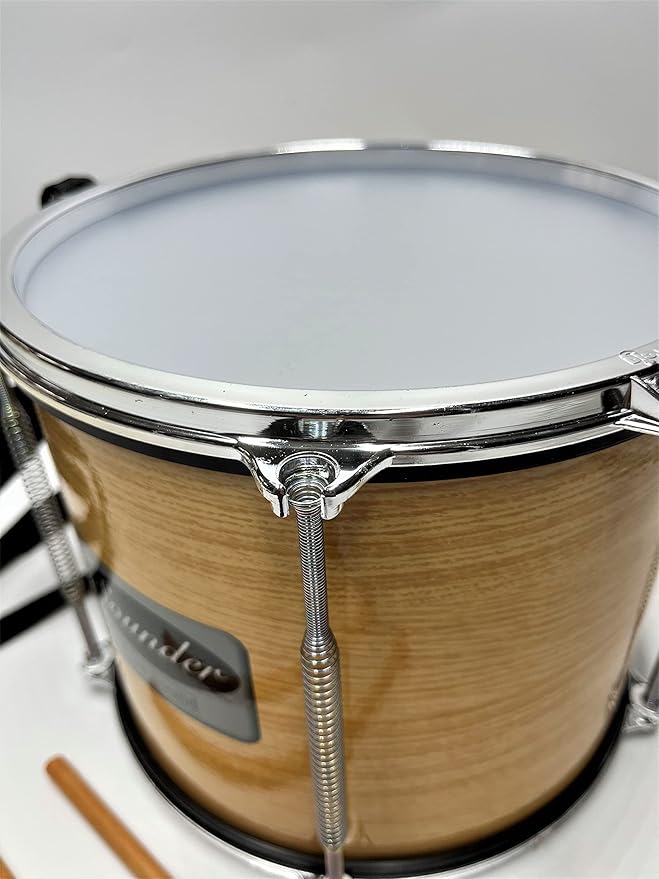 Tap-Along Sounder Timbal Drum with Double Sided Batter Head Toy Tambourine Drum for Kids, Musical Instrument for Children 12 Months and Up Realistic Look with 2 Drum Sticks 10X10X8