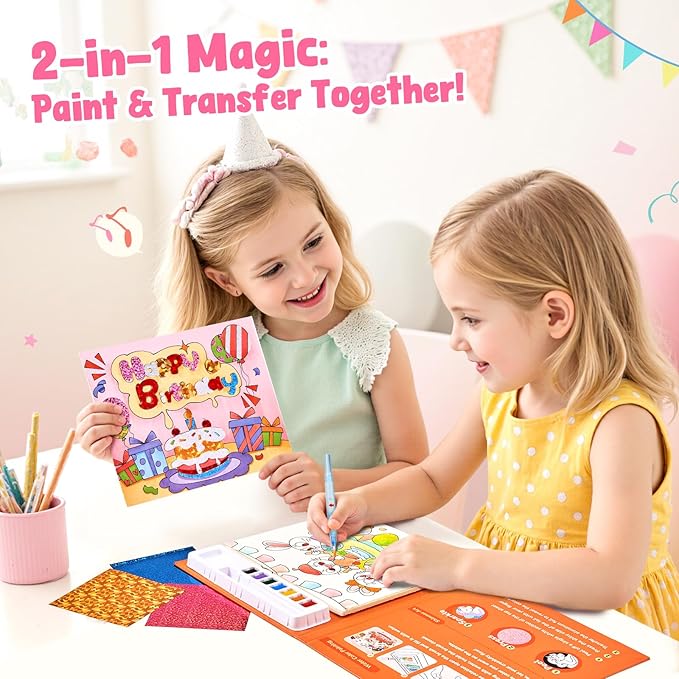 JoyCat Paint with Water Coloring Books, Art & Craft Activity, No Mess Art for Kids Ages 4-8, Craft Kits & Supplies, DIY Creative Activity, Presents for Girls & Boys (Party)