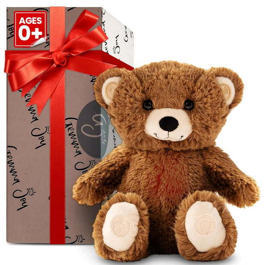 Gemma Joy Bedtime Baby Soothers for Sleep, Cry Activated Heartbeat Stuffed Animal for Baby, Newborn, Calming Light, Lullaby Music, White Noise, Shush, Mother’s Heartbeat - (Brown Bear, Rechargeable)