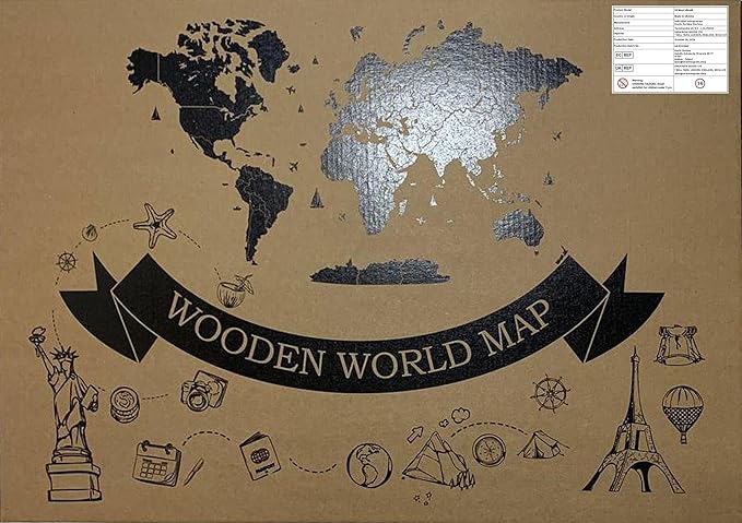 Wooden World Map 3D Art Large Wall Decor - Size (M, L, XL) Any Occasion Gift Idea - Wall Art For Home, Kitchen or Office