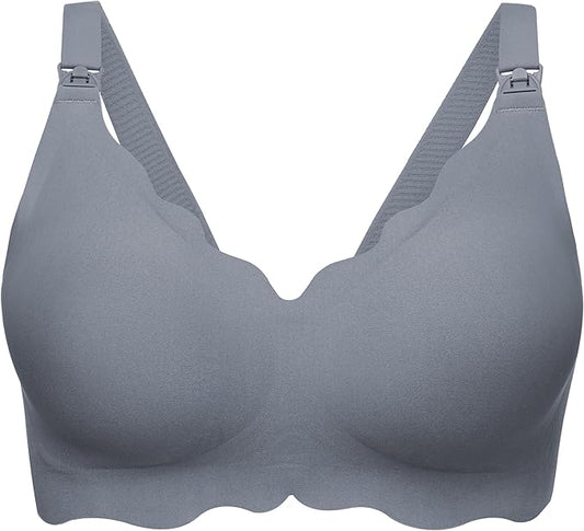 Angelhood Nursing Bras for Breastfeeding Ultra Comfort Seamless Maternity Bra Wireless Pregnancy Bralette with Bra Extender