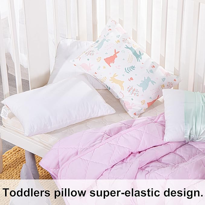 NTBAY 2 Pack Cotton Down Alternative 13x18 Pillows, Machine Washable - Soft and Breathable Travel Small Pillows for Sleeping, Ideal for Daycare, Crib, Cot