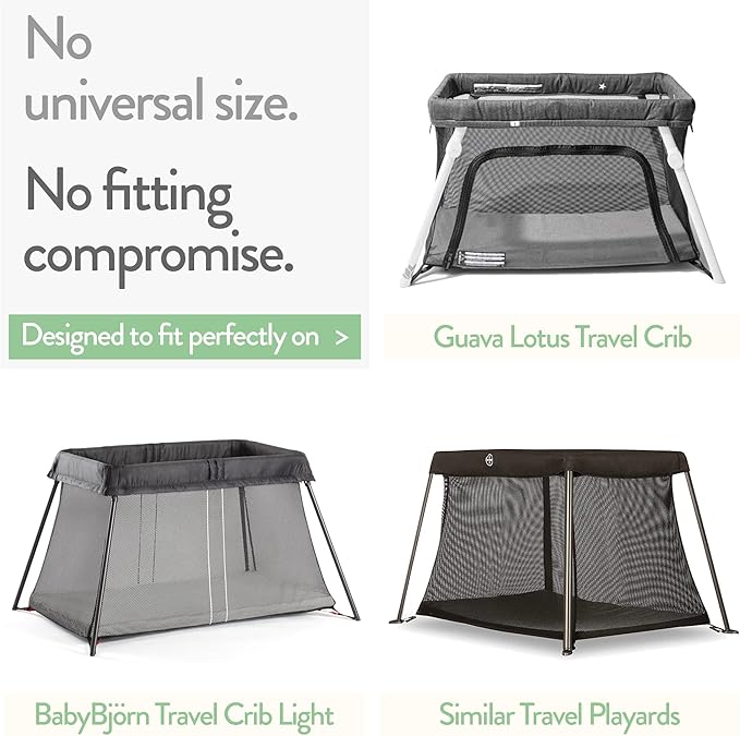 Baby Bjorn, Guava Lotus Travel Crib Sheets 24 x 42 Inch Mattress Snuggly Soft 100% Jersey Cotton Light + Dark Sage Green 2 Pack