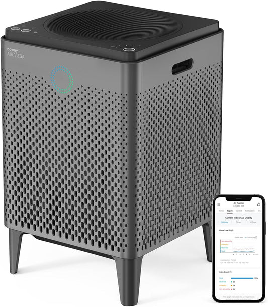 Coway Airmega 400S(G) App-Enabled Smart Technology Compatible with Amazon Alexa True HEPA Air Purifier, Covers 1,560 sq. ft, Graphite