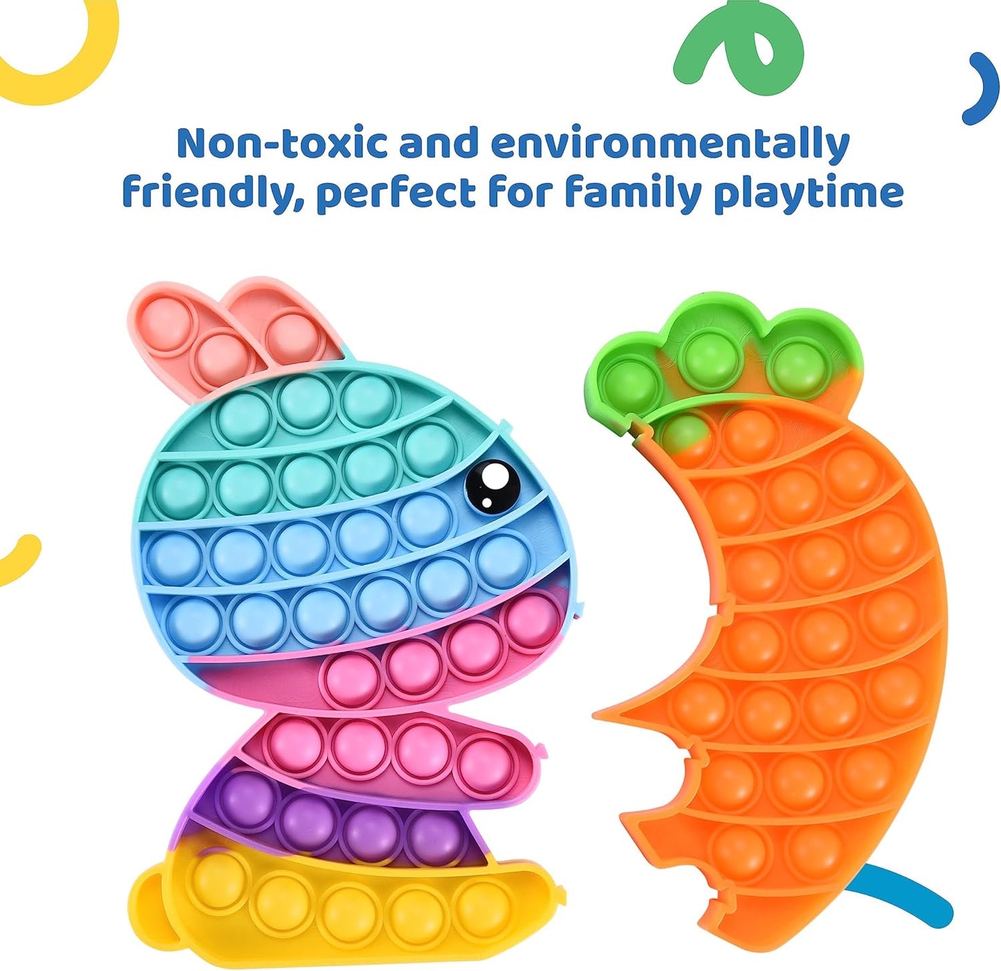 Dazmers Set of 2 Fidget Popper - Pop Fidget Bubble Sensory Toys 2 Pieces - Stress Bubble Popper Finger - Silicone Pressure Relieving Circle Toys for Kids, Toddlers - Autism Special Needs Toy