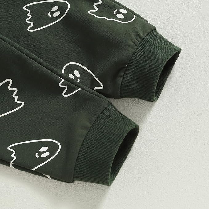 0-4T Toddler Boy Girl Halloween Outfit Fall Clothes Ghost Long Sleeve Sweatshirt Top Pants Baby Halloween Clothes