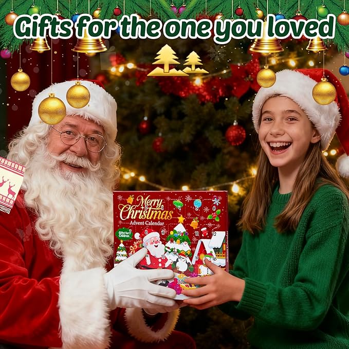 Christmas Advent Calendar Bracelets 2025 for 24 Days Xmas Countdown Calendar DIY Jewelry Making Kit Gift 22 Charm Beads 2 Bracelets for Women