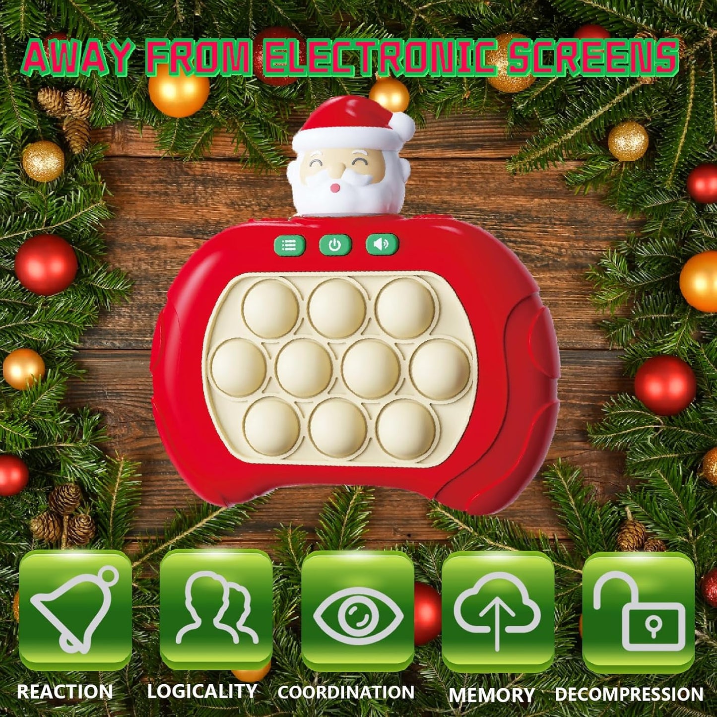 Creative Stress Relief Toys, Decompression Breakthrough Puzzle Pop Button Gopher Game Machine, Novelty Fidget Toys Party Favor Gifts for Kids Adults, Toy for 3+ Year Old (Santa Claus)