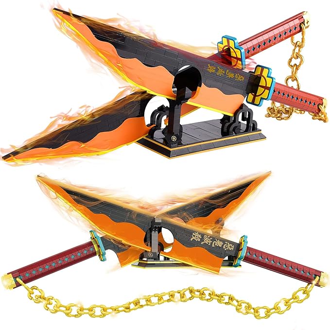 1478pcs, 82inch for Sword Building Block Model, Samurai Sword Set with Scabbard and Stand, Best Gift for Anime Fans