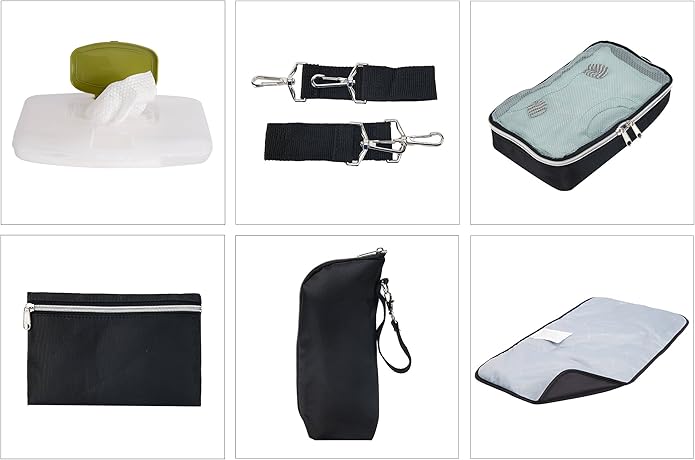 SoHo Times Square Diaper Bag Tote 8Pc Set