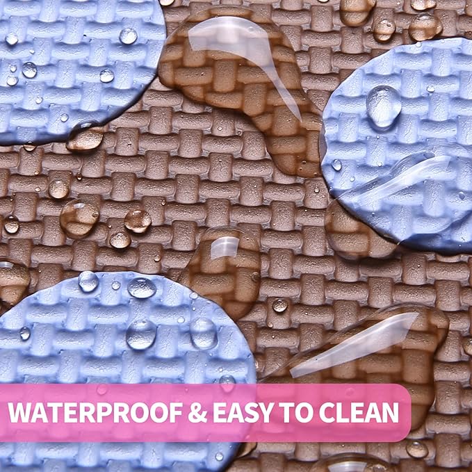 Coolcandy Baby Play Mat, 25Pcs Interlocking Puzzle Floor Mat, with Safety Fence - 0.4" Thick Non-Toxic EVA Foam Play Mat, for Infants & Toddlers 3-36 Months, Soft Puzzle Tiles for Play Areas