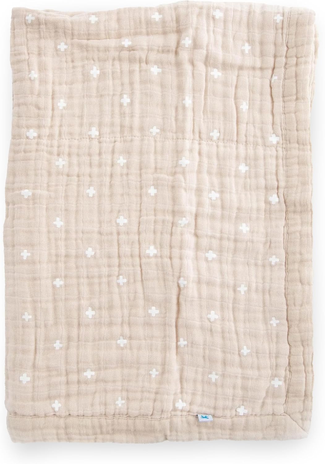 Little Unicorn Newborn Receiving Quilt | Ultra- Soft, Multi-Layered Muslin Fabric | Gift for Newborns & on-The-go (Taupe Cross)