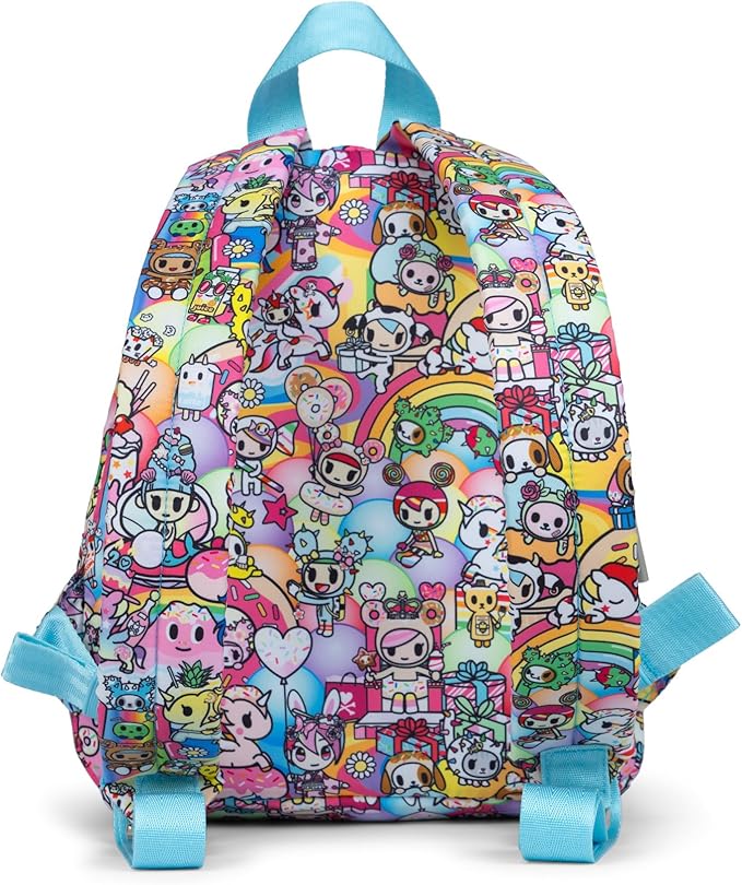 JuJuBe x tokidoki 20th Anniversary Celebration Everyday Mini Small Diaper Backpack, Essentials for Mom, Newborn & Baby, Women’s Purse, Baby Bottle Pockets, Adjustable Padded Straps, Machine Washable