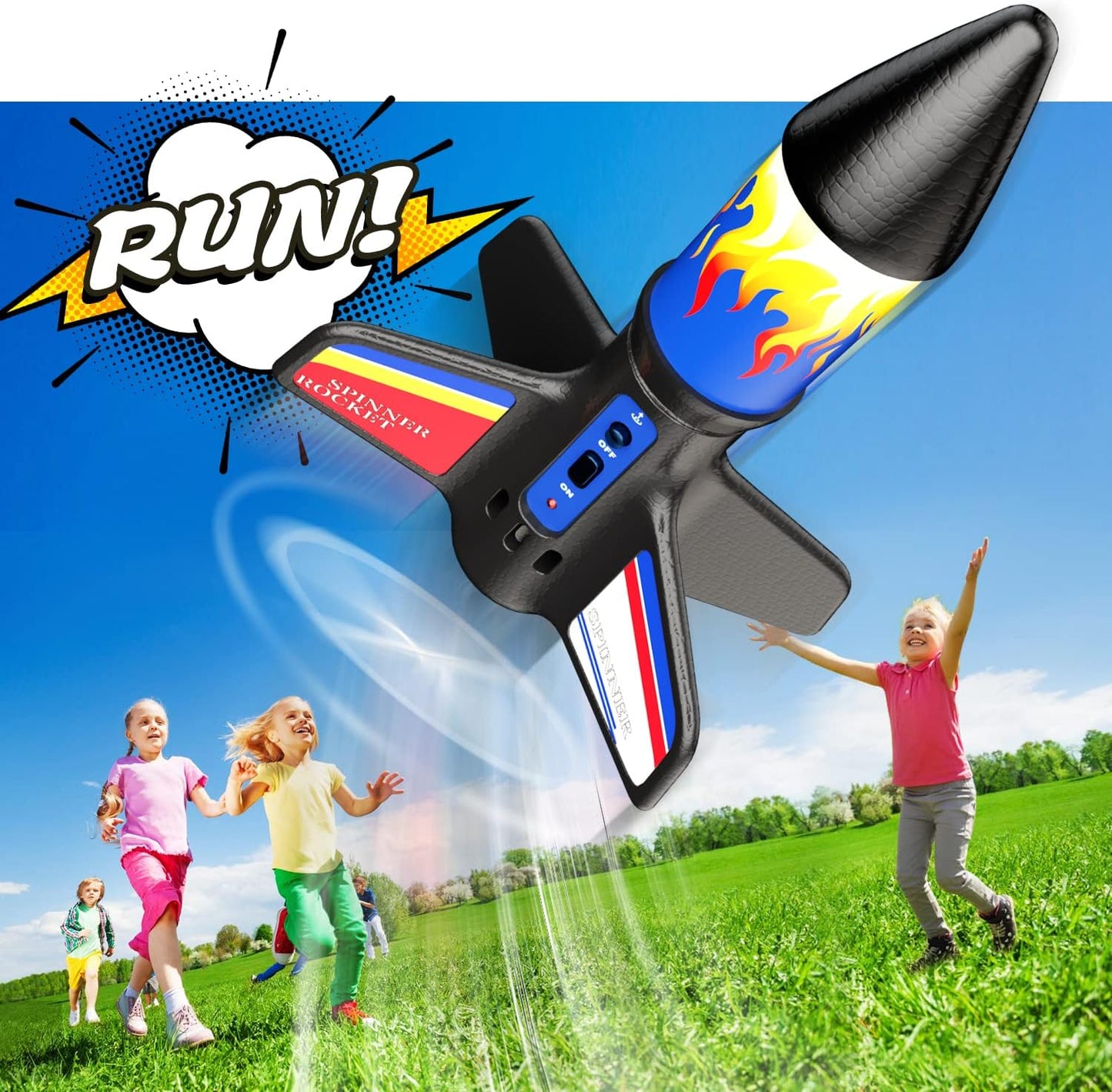Flying Launcher for Kids - Electric Flying Toys with Parachute Recovery - Eco-Friendly Toy with Unlimited Re-Launch - Great Birthday Gift