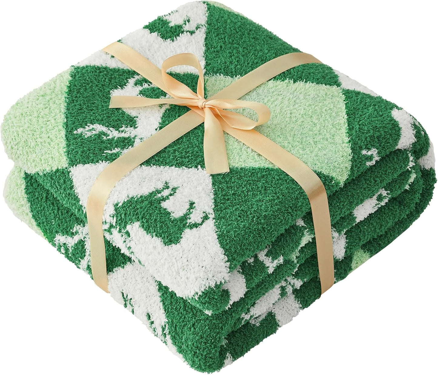 CYMULA Christmas Knit Throw Blanket - Super Soft Cozy Fuzzy Blankets for Couch, Sofa & Bed, Holiday Throw Blanket，50"x60"