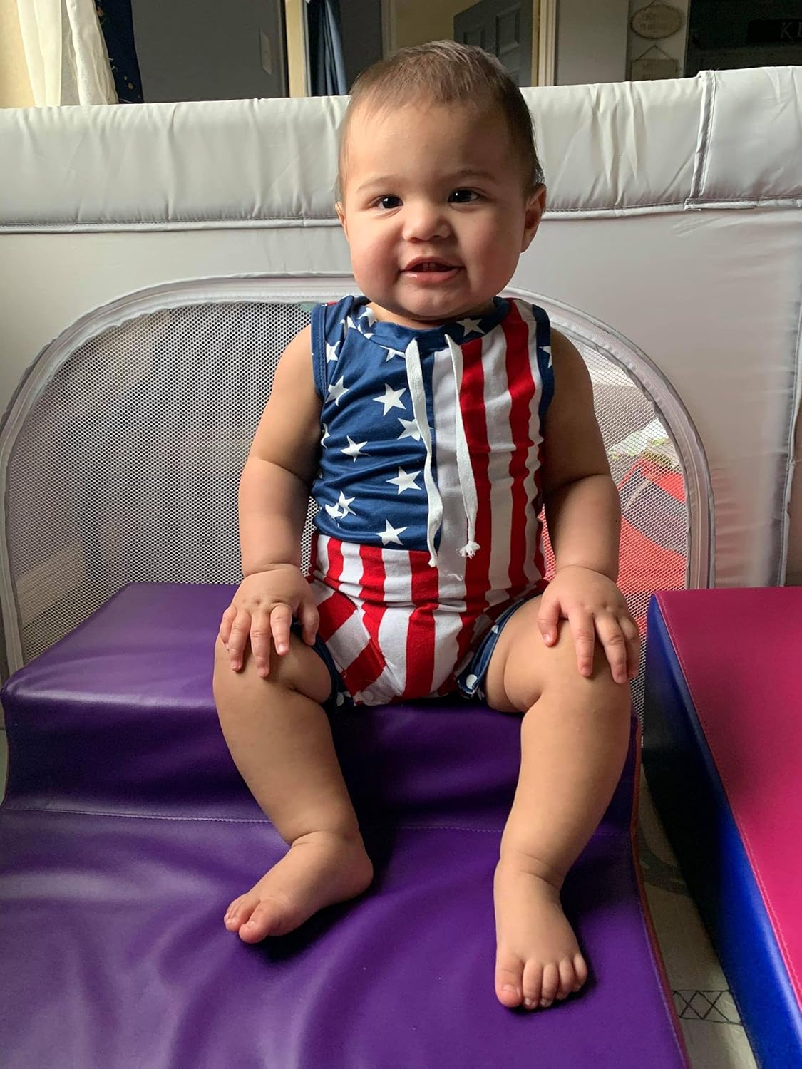 Aalizzwell Baby Boy Romper Newborn Infant Sleeveless Short Romper One Piece Active Summer Clothes