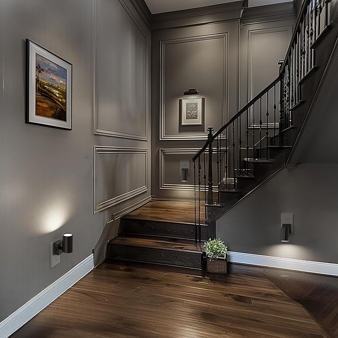 Night Lights Plug into Wall, 320° Rotating Night Light Plug in, Dusk to Dawn Sensor Dimmable Nightlight, Daylight White, 1W Led Night Light for Bedroom, Spot Light, Kids Room, Stair